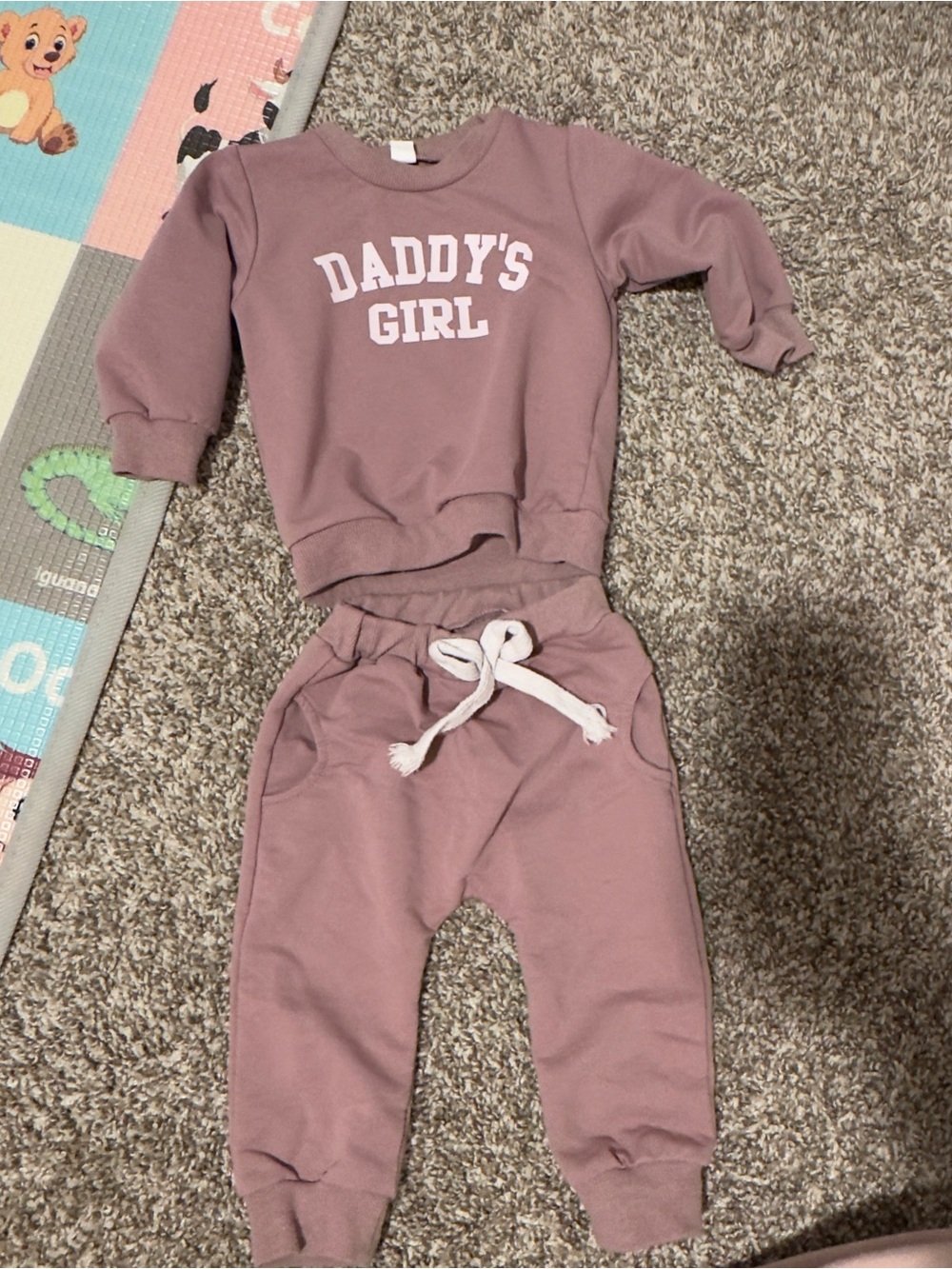 Daddy's Girl Mauve Kids Sweatshirt & Jogger Set